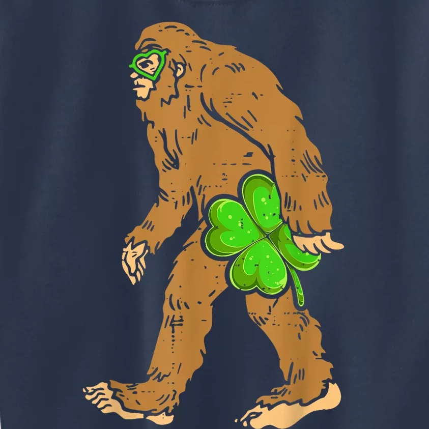 St Patricks Day Funny Bigfoot Shamrock Sasquatch Irish Kids Sweatshirt