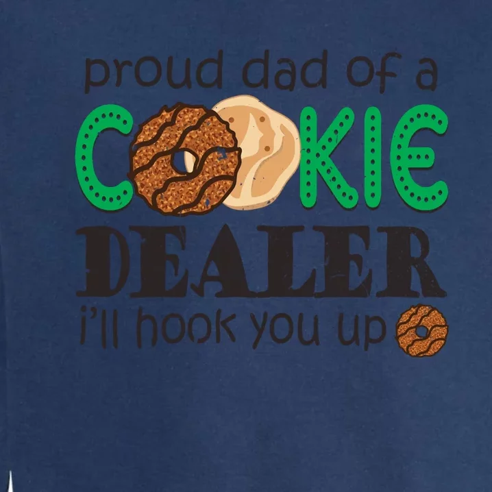 Scout Proud Dad Of A Cookie Dealer Girl Troop Leader Pullover Hoodie Garment-Dyed Sweatshirt