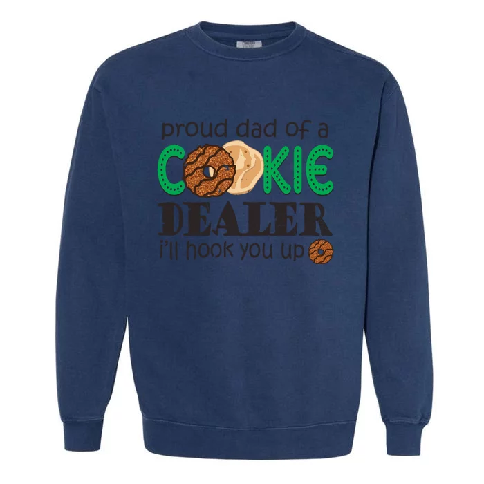 Scout Proud Dad Of A Cookie Dealer Girl Troop Leader Pullover Hoodie Garment-Dyed Sweatshirt