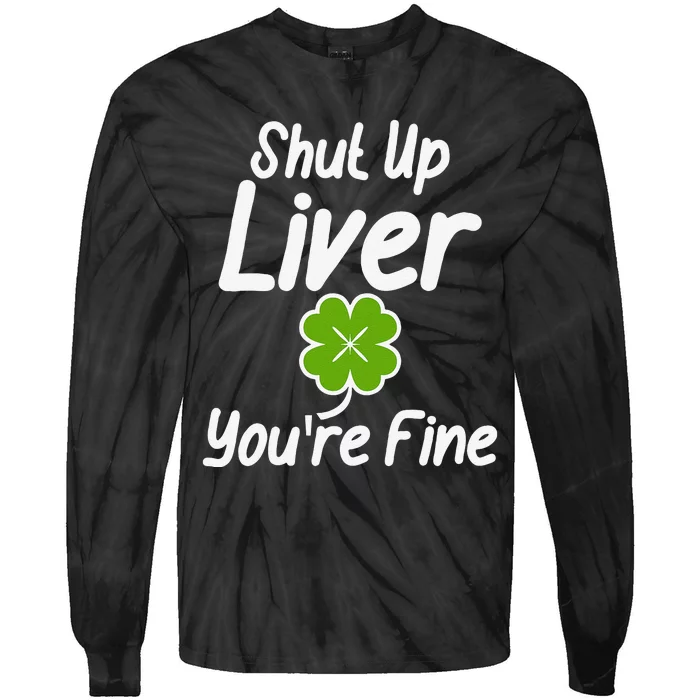 Saint Patrick's Day Sarcastic Funnys Womens Green Tie-Dye Long Sleeve Shirt