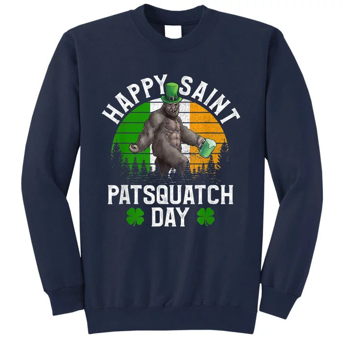 St PatrickS Day Sasquatchirish Bigfoot Green Tall Sweatshirt