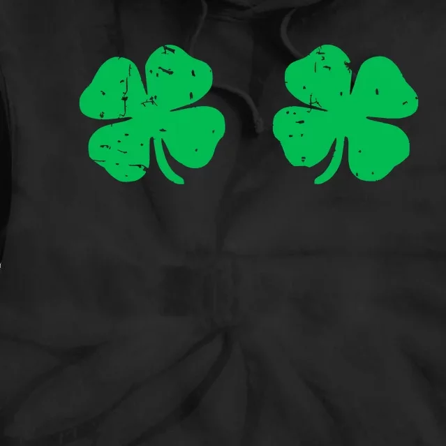 Saint Patricks Day Shamrock Boobs Stpatricks Day Boobies Tie Dye Hoodie