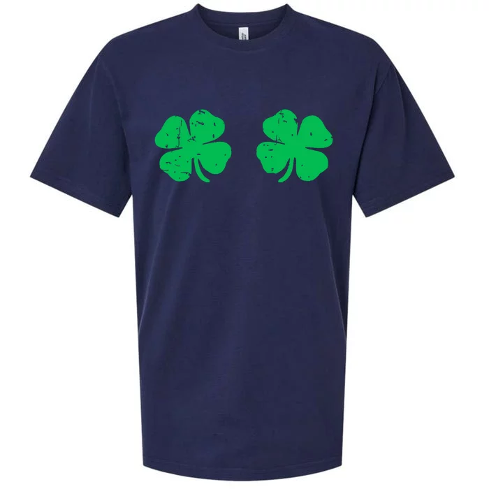 Saint Patricks Day Shamrock Boobs Stpatricks Day Boobies Sueded Cloud Jersey T-Shirt