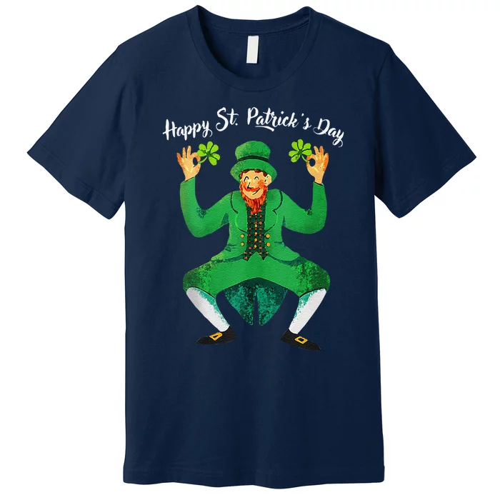 St Patricks Day Dabbing Leprechaun Men Dab Dance Premium T-Shirt