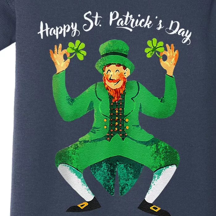 St Patricks Day Dabbing Leprechaun Men Dab Dance Baby Bodysuit