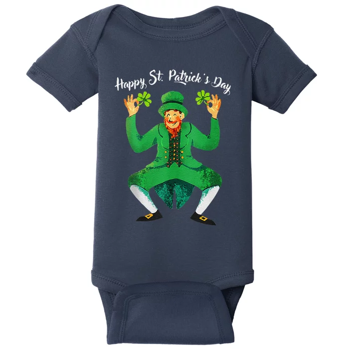 St Patricks Day Dabbing Leprechaun Men Dab Dance Baby Bodysuit