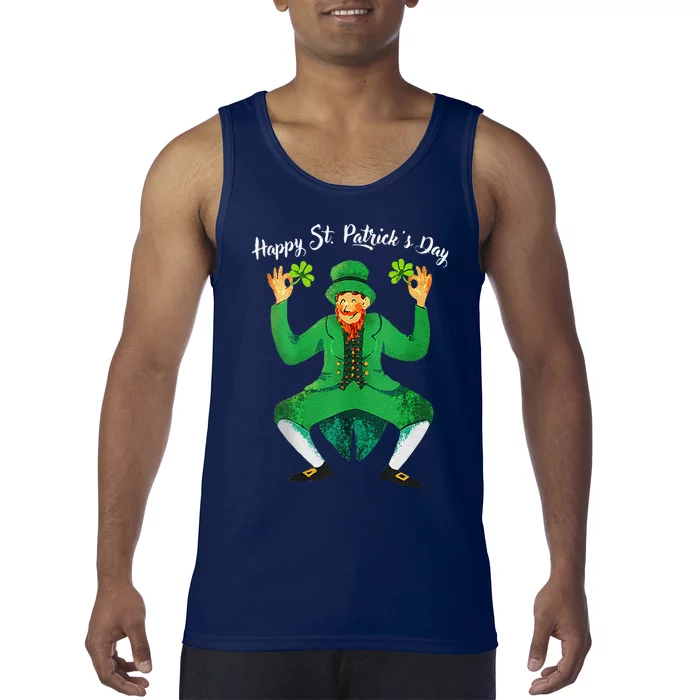 St Patricks Day Dabbing Leprechaun Men Dab Dance Tank Top