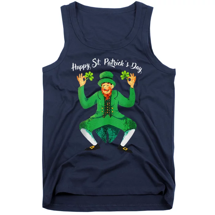 St Patricks Day Dabbing Leprechaun Men Dab Dance Tank Top