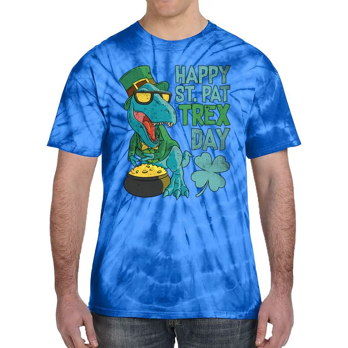 St Patrick's Day Happy St Patgiftrex Day Tgiftrex Dinosaur Gift Tie-Dye T-Shirt