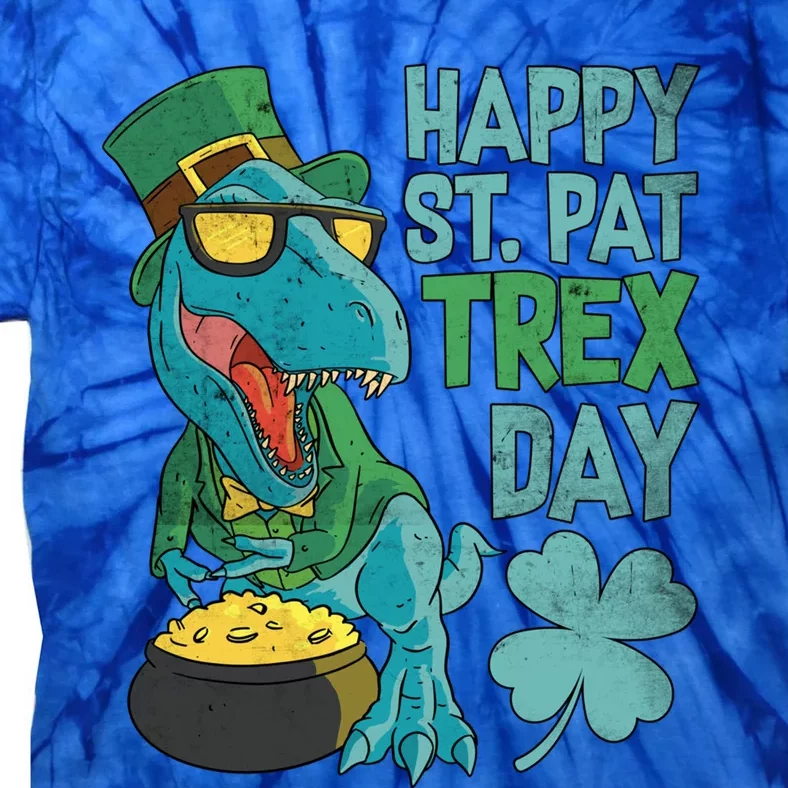 St Patrick's Day Happy St Patgiftrex Day Tgiftrex Dinosaur Gift Tie-Dye T-Shirt