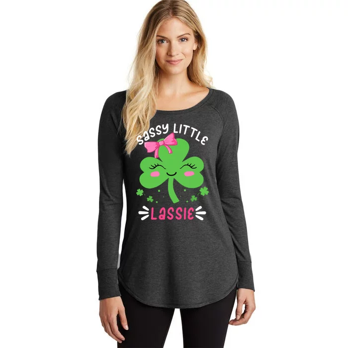 St Patricks Day Sassy Little Lassie Funny Women's Perfect Tri Tunic Long Sleeve Shirt