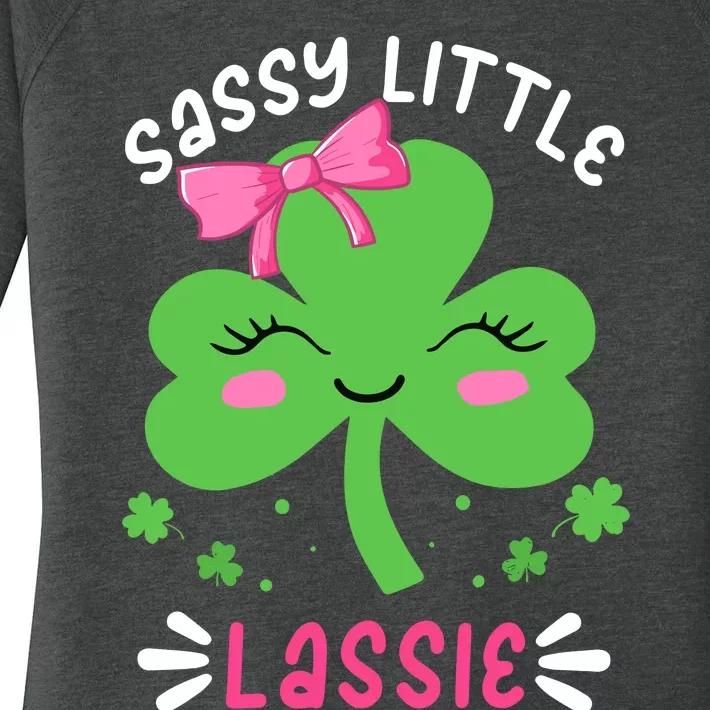 St Patricks Day Sassy Little Lassie Funny Women's Perfect Tri Tunic Long Sleeve Shirt