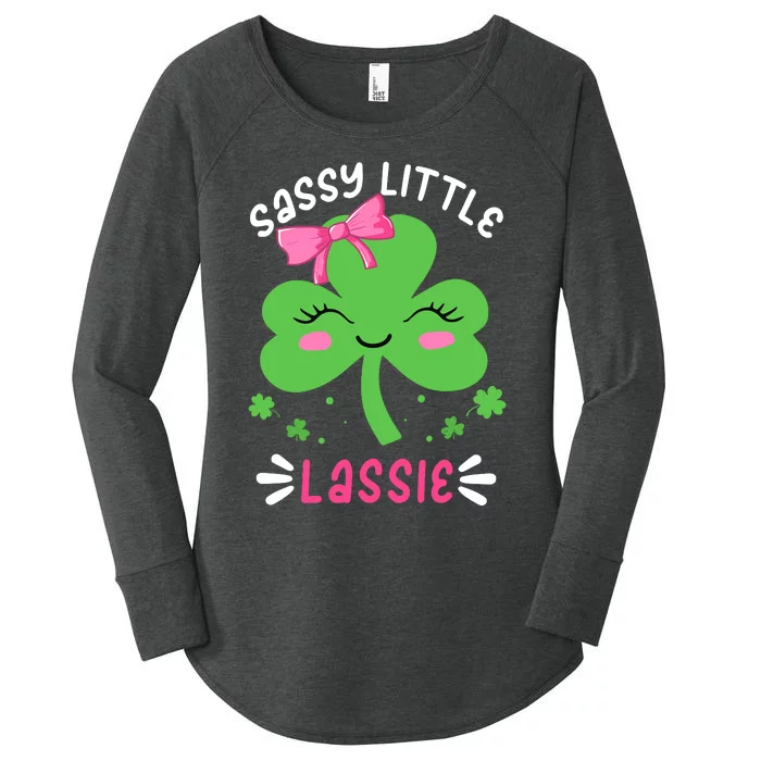 St Patricks Day Sassy Little Lassie Funny Women's Perfect Tri Tunic Long Sleeve Shirt