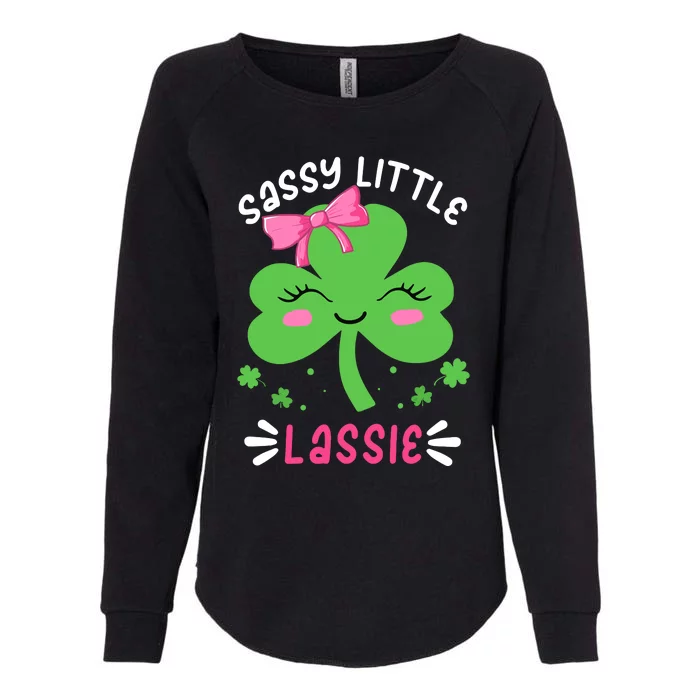 St Patricks Day Sassy Little Lassie Funny Womens California Wash Sweatshirt