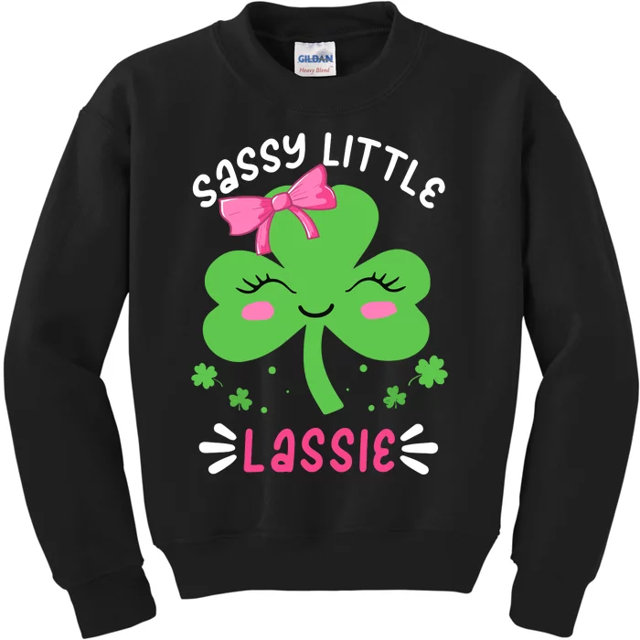 St Patricks Day Sassy Little Lassie Funny Kids Sweatshirt