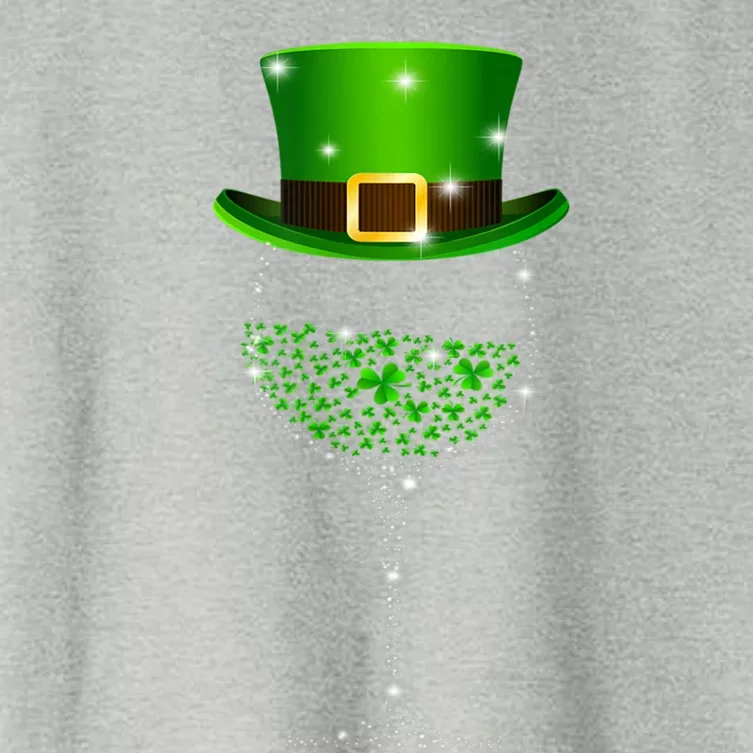 St Patrick's Day Shamrock Wine Glass Funny Gift Women's Crop Top Tee