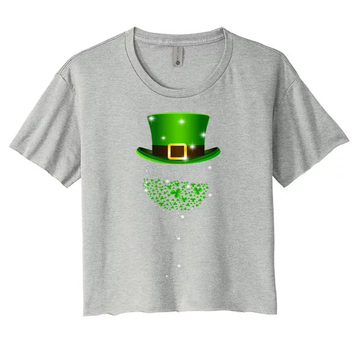 St Patrick's Day Shamrock Wine Glass Funny Gift Women's Crop Top Tee