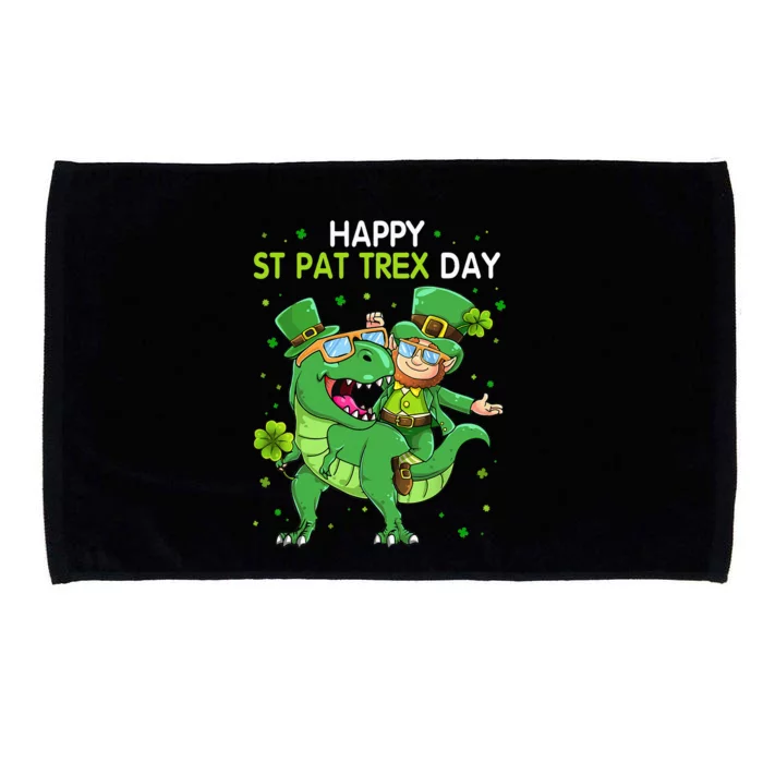 St Patricks Day Leprechaun Riding Dinosaur Microfiber Hand Towel