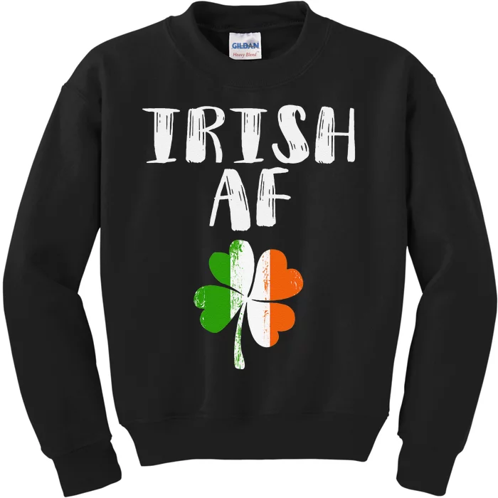 Saint Patrick's Day Irish AF Funny Party Kids Sweatshirt