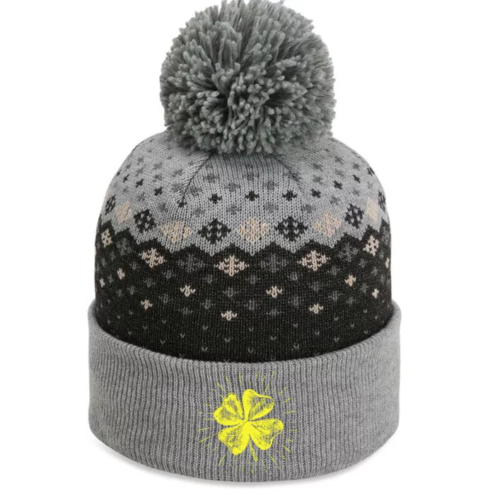 St. Patrick's Day Lucky Yellow Clover Shamrock The Baniff Cuffed Pom Beanie