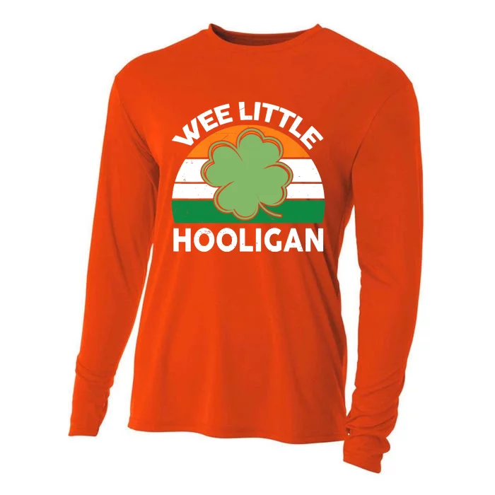 St Patricks Day Wee Little Hooligan Irish Baby Boy Cooling Performance Long Sleeve Crew