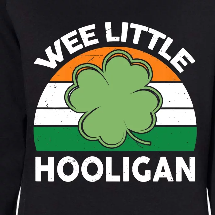 St Patricks Day Wee Little Hooligan Irish Baby Boy Womens California Wash Sweatshirt