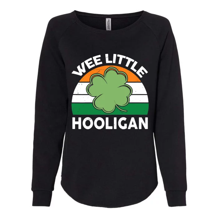 St Patricks Day Wee Little Hooligan Irish Baby Boy Womens California Wash Sweatshirt