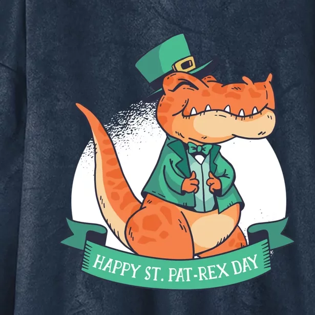 St Patrick's Day Happy St Patgiftrex Day Tgiftrex Dinosaur Gift Hooded Wearable Blanket