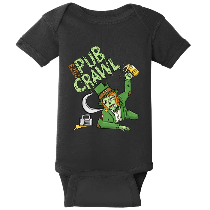 St. Patrick's Day Pub Crawl Beer Drinking Zombie Leprechaun Baby Bodysuit