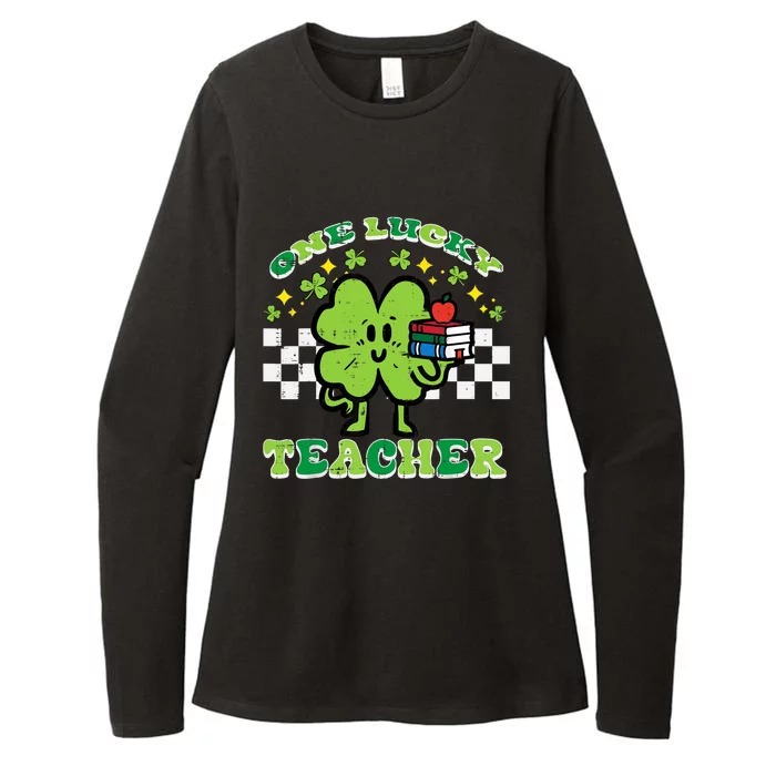 St Patrick Day Shamrock One Lucky Teacher Retro Saint Pattys Womens CVC Long Sleeve Shirt