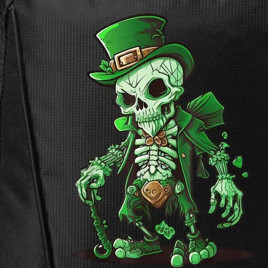 St Patricks Day Horror Leprechaun Skeleton Monster Irish City Backpack