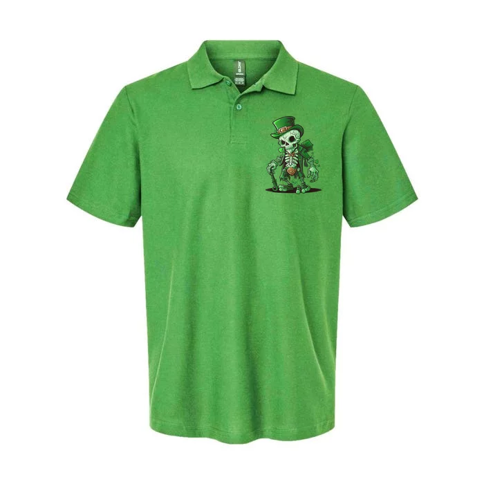 St Patricks Day Horror Leprechaun Skeleton Monster Irish Softstyle Adult Sport Polo