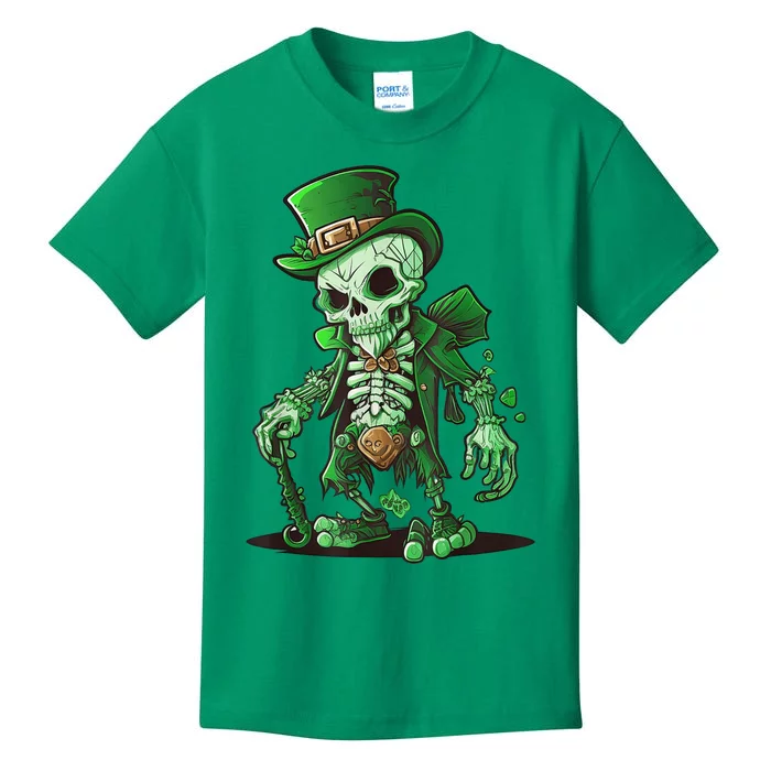 St Patricks Day Horror Leprechaun Skeleton Monster Irish Kids T-Shirt