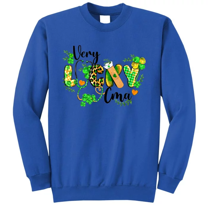 St Patricks Day Very Lucky Cma Leopard Stethoscope Funny Gift Tall Sweatshirt