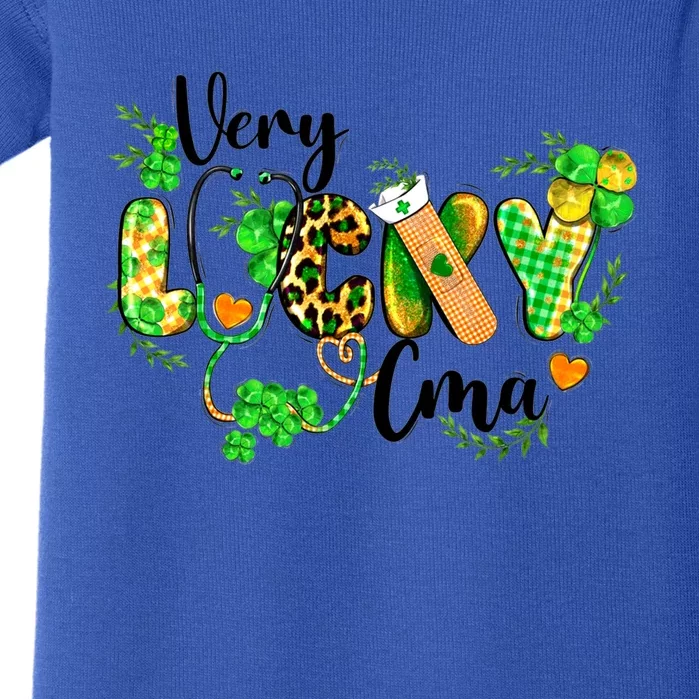 St Patricks Day Very Lucky Cma Leopard Stethoscope Funny Gift Baby Bodysuit