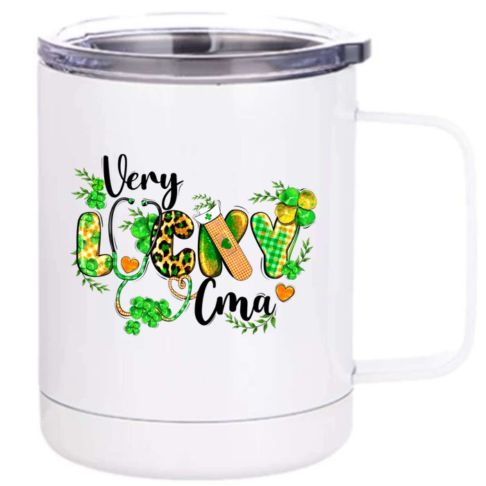 St Patricks Day Very Lucky Cma Leopard Stethoscope Funny Gift Front & Back 12oz Stainless Steel Tumbler Cup