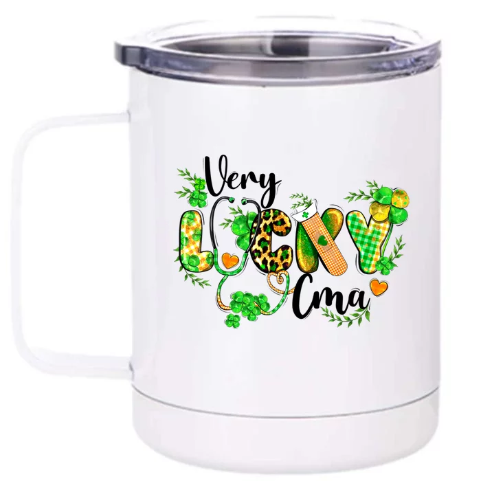 St Patricks Day Very Lucky Cma Leopard Stethoscope Funny Gift Front & Back 12oz Stainless Steel Tumbler Cup