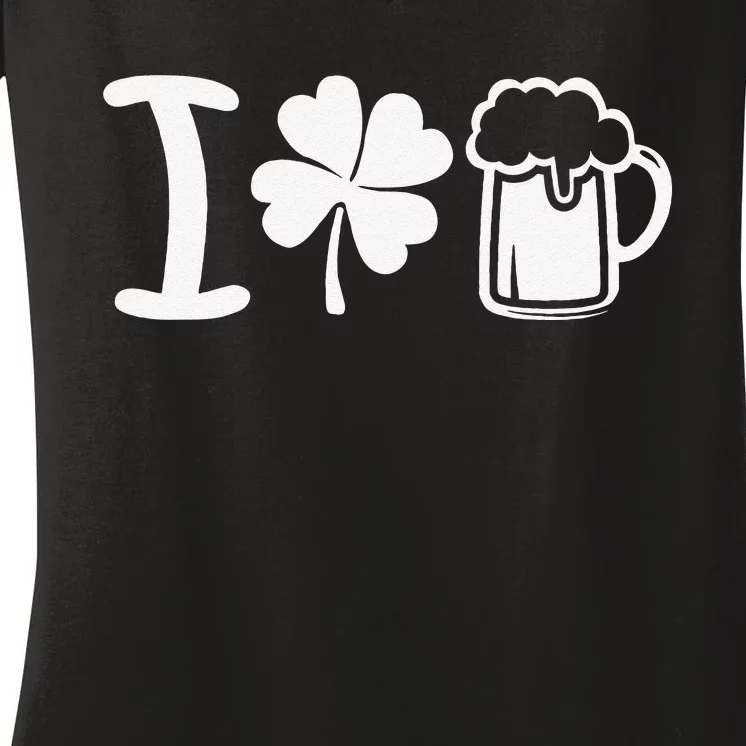 Saint Patrick's Day I Love Beer Women's V-Neck T-Shirt