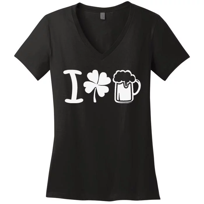 Saint Patrick's Day I Love Beer Women's V-Neck T-Shirt