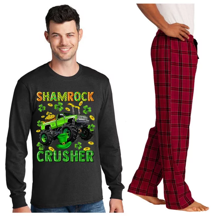 St Patricks Day Monster Truck Shamrock Crusher Long Sleeve Pajama Set