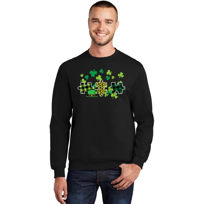 St Patricks Day Autism Puzzle Saint Pattys Sweatshirt