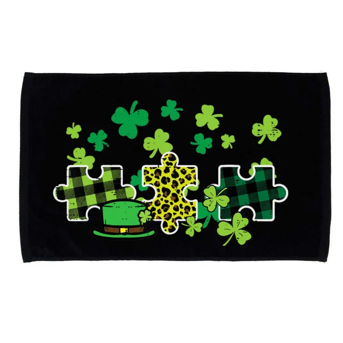 St Patricks Day Autism Puzzle Saint Pattys Microfiber Hand Towel