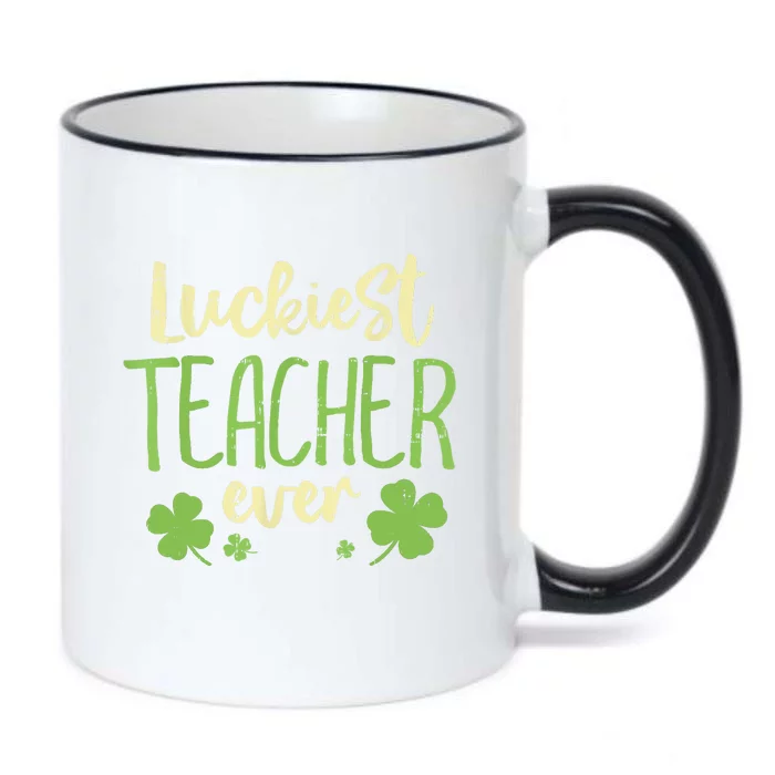 St Patricks Day Teaching Luckiest Teacher Ever Gift Black Color Changing Mug