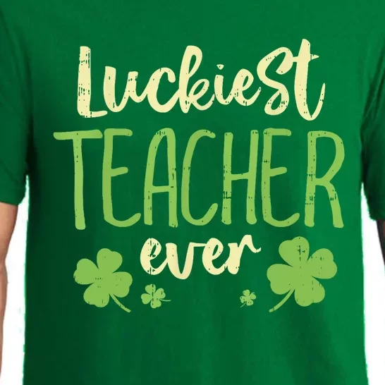 St Patricks Day Teaching Luckiest Teacher Ever Gift Pajama Set