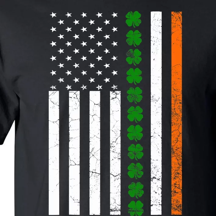 St. Patricks Day Irish American Flag Ireland Shamrock Clover Tall T-Shirt