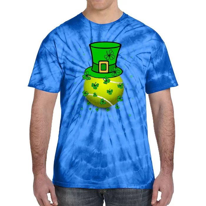 St Patricks Day Tennis Player And Coach Shamrock Irish Gift Tie-Dye T-Shirt