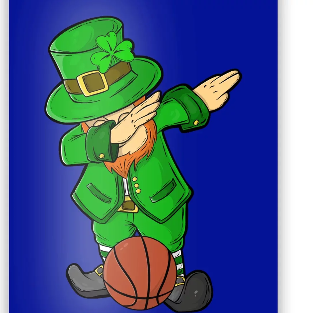 St Patricks Day Dabbing Leprechaun Funny Basketball Lover Gift Poster