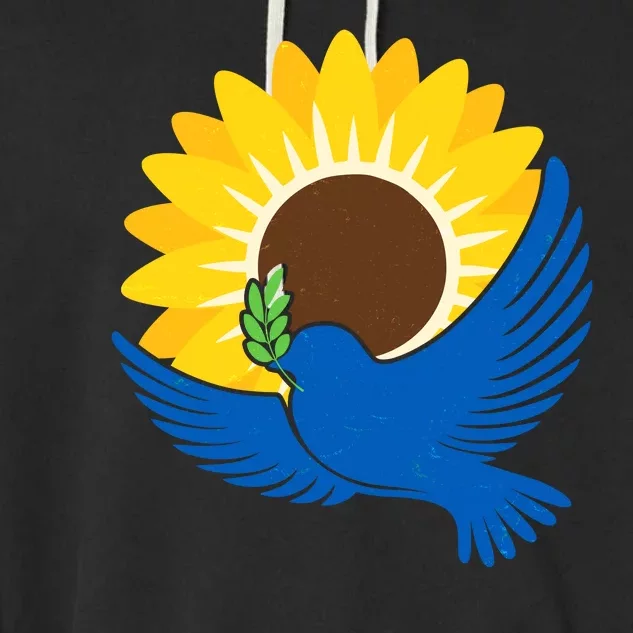 Sunflower Peace Dove Stand With Ukraine End The War Garment-Dyed Fleece Hoodie