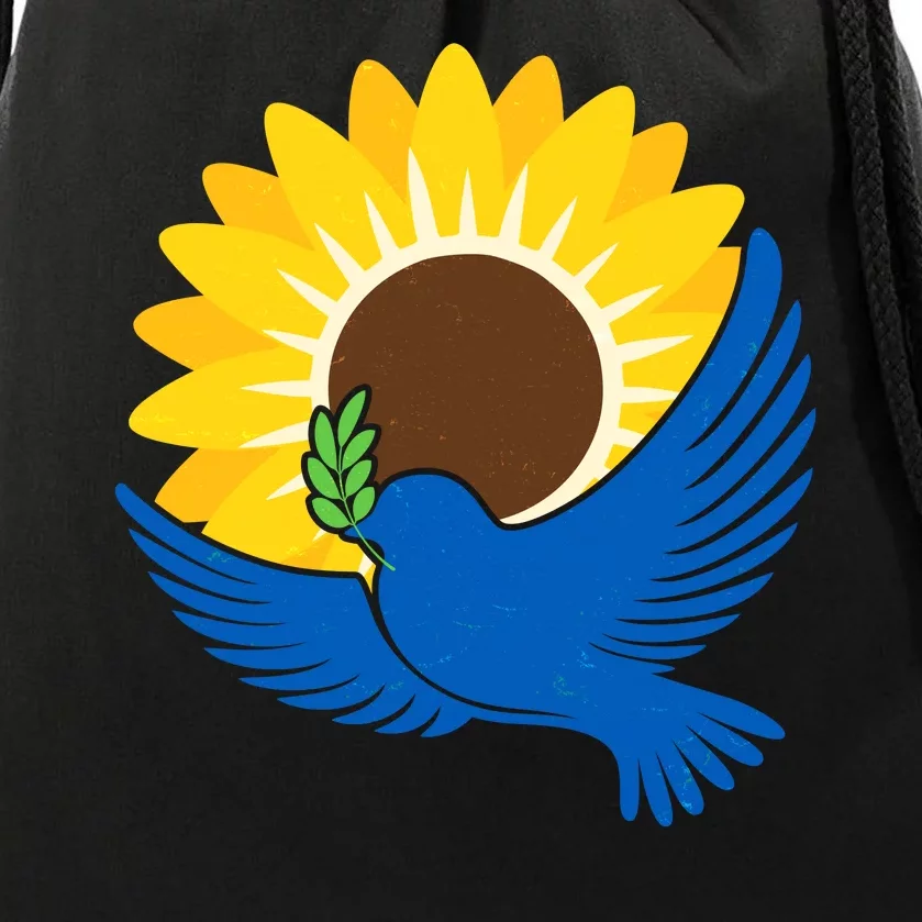 Sunflower Peace Dove Stand With Ukraine End The War Drawstring Bag