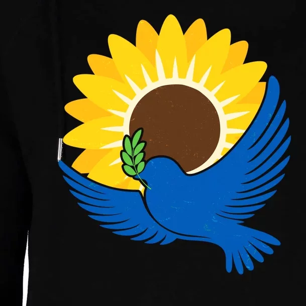 Sunflower Peace Dove Stand With Ukraine End The War Womens Funnel Neck Pullover Hood